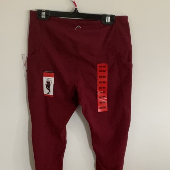 Head Red Leggings High-Rise Stretchy Athletic Wear - Picture 3 of 4